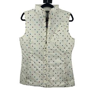 Burton Cream Gray Purple Square Dot Full Zip Command Puffer Snowboarding Vest